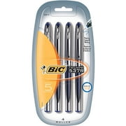 BIC Triumph 537R Needle Point Roller Pen, 0.5mm, Blue, 4-Pack