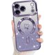 thumbnail image 1 of wonima44 Compatible with iPhone 17 Pro Max Case 2025 Support for MagSafe, Plating Heart Glitter Magnetic Case TPU Camera Protection Back Cover for Phone Case -Purple, 1 of 1