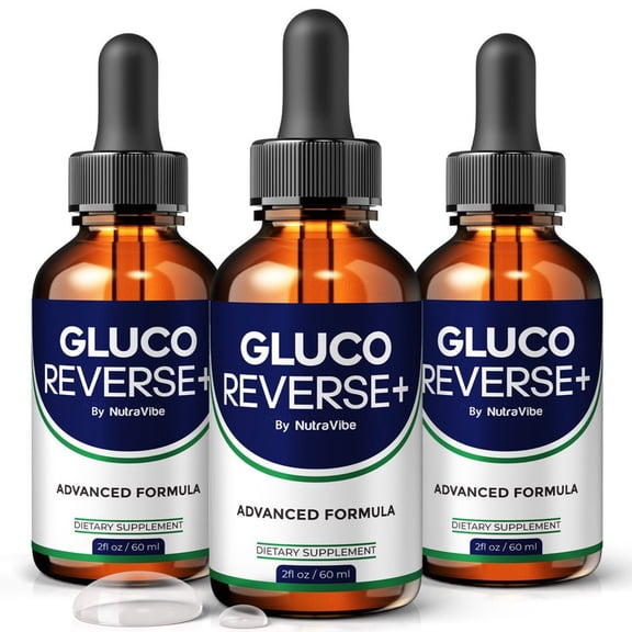 (3 Pack) Gluco Reverse  Drops – Daily Liquid Formula with a Clean, Natural Blend to Support Natural Flow, Balanced Levels & Healthy Circulation | Convenient for Consistent Use (90 Servings)