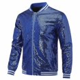 thumbnail image 2 of Allthemen Mens Sequins Casual Zipper Party Bomber Jacket, 2 of 4