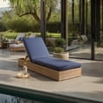 thumbnail image 2 of Safavieh Vincent Wood Outdoor Lounge Chair, Natural/Navy, 2 of 15