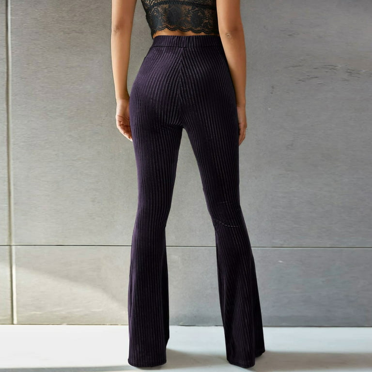 Bootcut Yoga Pants for Women High Waist Velvet Pit Strip Dress