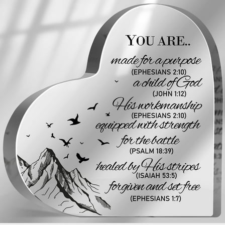 Inspirational Gifts for Women Christian, Religious Gifts Faith Gifts for Mom Sister Friend, Christian Home Desk Decor, Encouragement Presents Acrylic Heart Keepsake