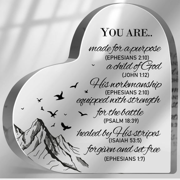 Inspirational Gifts for Women Christian, Religious Gifts Faith Gifts for Mom Sister Friend, Christian Home Desk Decor, Encouragement Presents Acrylic Heart Keepsake