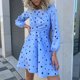 thumbnail image 4 of Vestido de falda de lunares de manga larga con cuello redondo casual sexy elegante para mujer Pompotops  qwe12434, 4 of 8