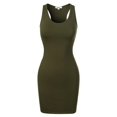 thumbnail image 1 of Made by Olivia Women's Fitted Sleeveless Sexy Body-Con Racer-Back Round Neck Mini Dress Dark Olive L, 1 of 4