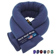 Microwavable Neck Heating Wrap, Cotton and Fleece, Navy Blue