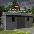 thumbnail image 3 of Keter Newton Plus 7.5x15 ft. Durable Resin Outdoor Storage Shed With Heavy Duty Floor and Locking Door, Grey, 3 of 18