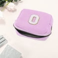 thumbnail image 3 of Unique Bargains 1 Pc Letter O Pattern Makeup Bag for Travel Pink Purple Corduroy, 3 of 6