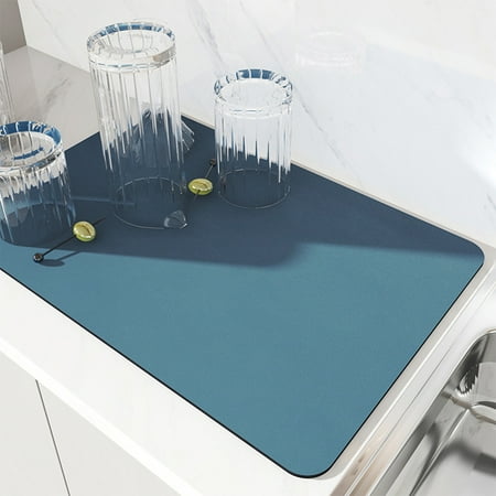 

Dish Drying Mat，Under Tableware and Drain Rack Mat—Lightweight Washable Mat，Absorbent/Waterproof，Protect the Kitchen Table to Prevent Water Accumulation