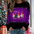 thumbnail image 1 of Qiopertar Chandail en Molleton à Col Rond pour Femmes Mode Décontractée Manches Longues Imprimé de Noël Blouse Offres de la Semaine Liquidation à Moins de 5$ jusqu'à 90 % de Réduction, 1 of 4