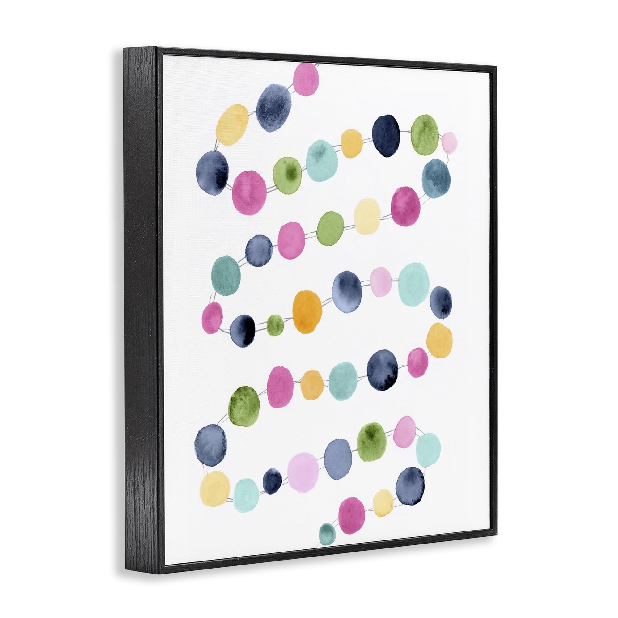 Stupell Industries Pastel Dots Pattern Abstract Painting Black Framed Art Print Wall Art, 24 x 30