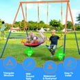 thumbnail image 5 of Swing Set for Kids, Heavy Duty Frame Metal Swing Stand with 1 Saucer & 1 Belt Swing Seat for Outdoor, 5 of 9