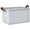 Light Blue Leaf Stripe, variant on Foldable Iron Frame Open Home Storage Bins 16.9×11.4×10 Inch Waterproof Nice Cube Shelf Baskets Navy Multicolor-anchor