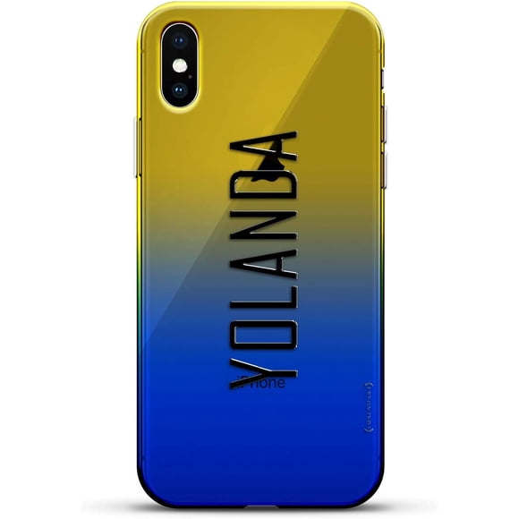 Name: Yolanda, Modern Font Style | Luxendary Gradient Series Clear Ultra Thin Silicone Case for iPhone Xs/X (5.8") in
