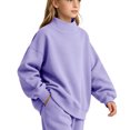 thumbnail image 6 of Jalioing Mock Neck Sweatshirt for Kids Casual Fashion Solid Color Long Sleeve Pullover Fall Winter Tops for Boys Girls, 6 of 9