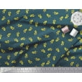 thumbnail image 2 of Soimoi Blue Modal Satin Fabric Yellow Flower & Dots Fabric Prints By Yard 42 Inch Wide, 2 of 3