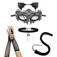 thumbnail image 1 of 5Pcs Black for Cat Costume Set for Cat Ears Headband Tail Necklace for Cosplay, 1 of 5