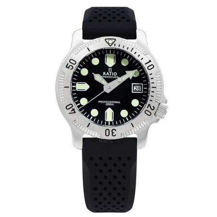 Ratio FreeDiver Professional Sapphire Black Dial Quartz RTF021 200M Men's Watch