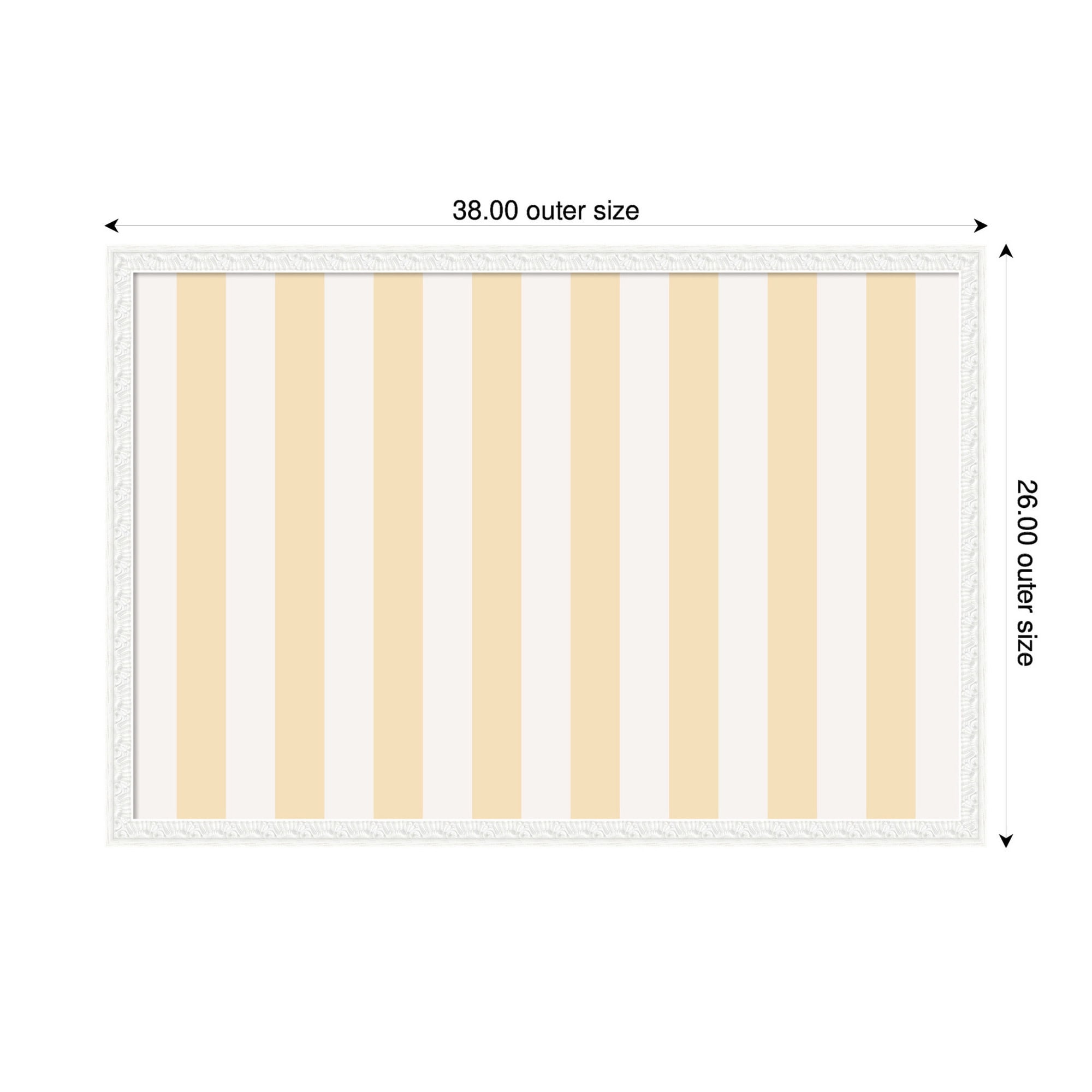 Kate and Laurel Framed Fabric Pinboard 38 x 26,  Printed Linen Decorative Bulletin Board for Use as a Vision Board or Wall Organization, Bethany White Frame
