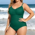 thumbnail image 4 of Women Plus Size One Piece Swimsuits Tummy Control Bathing Suits Twist Front /Green/2XL, 4 of 4
