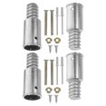 thumbnail image 1 of TEHAUX 2Set Aluminum Alloy Threaded Pole Connector Tips for Home Use Compatible with Wood Metal Poles, 1 of 8