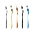 thumbnail image 5 of yulier Stainless Steel Forks, Dessert Forks, 2 Prong Tasting Forks for Dessert Salad Fruit Cake Crab Cocktail, 5.12 inch Dinner Forks for Party, Flatware Metal Forks for Kitchen, Dishwasher Safe, 5 of 5