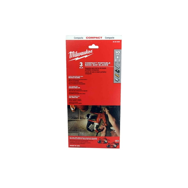 Milwaukee 48390509 10 TPI Compact Portable Band Saw Blade 3 Pack
