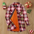 thumbnail image 7 of Baqcunre Long Sleeve Shirts For Women Women'S Plaid Fleece Lined Jacket Button Up Fuzzy Shirt Checkered Long Sleeve Flannel Blouse Womens Shirts Womens Blouses B XL, 7 of 7
