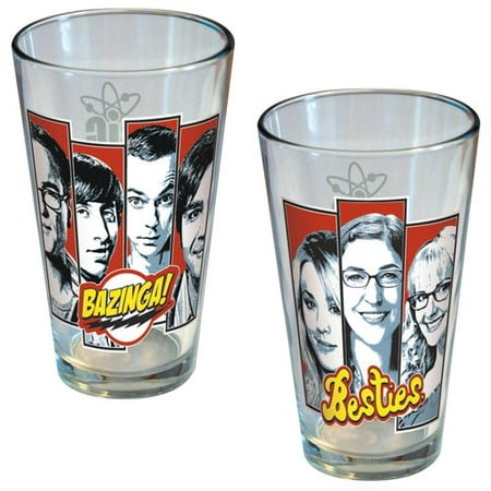 ICUP Inc Big Bang Theory Bazinga and Besties Pint 16 oz. Glass