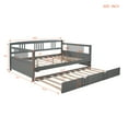 thumbnail image 7 of Full Wood Daybed with Roll Out Twin Trundle, Trundle Daybed Full Size, Standard Full Bed Frame, No Box Spring Required Sturdy Sofa Bed for Bedroom Living Room, 7 of 7