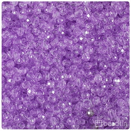Natural 4mm Amethyst Round Bead - BeadTin Light Amethyst Transparent 4mm Faceted Round Craft Beads (1250pcs)