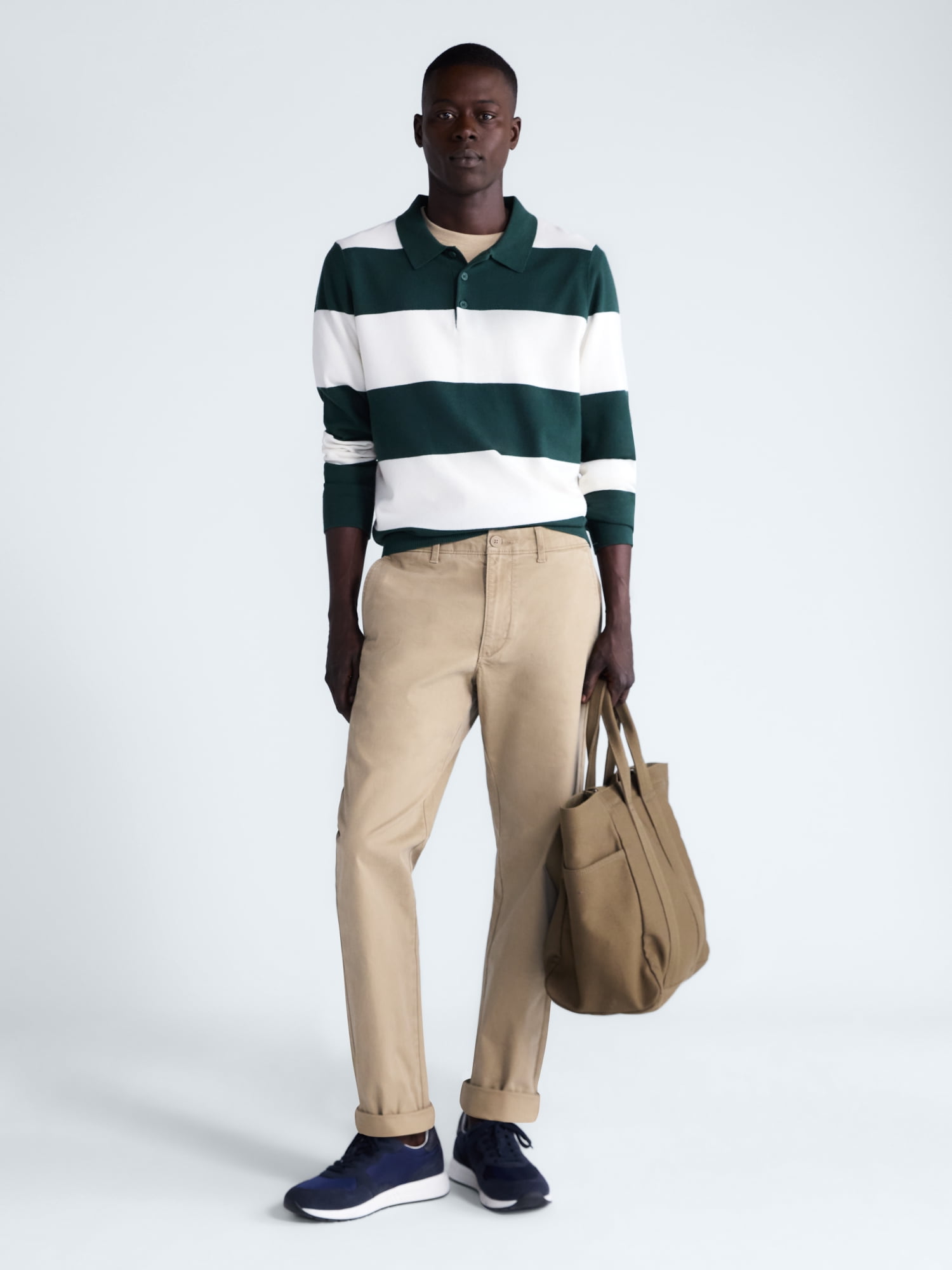 Free Assembly Men's Rugby Cozy Yarn Rugby Sweater with Long Sleeves, Midweight, Sizes XS-3XL