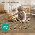 thumbnail image 4 of ODIKA 4'x6' Brown Multicolor Mosaic Design Washable Area Rug Playful Geometric Pattern with Vibrant Accents for Home Office, Under Desk, Non-Slip Chair-Friendly, Flatwoven, 4 of 7
