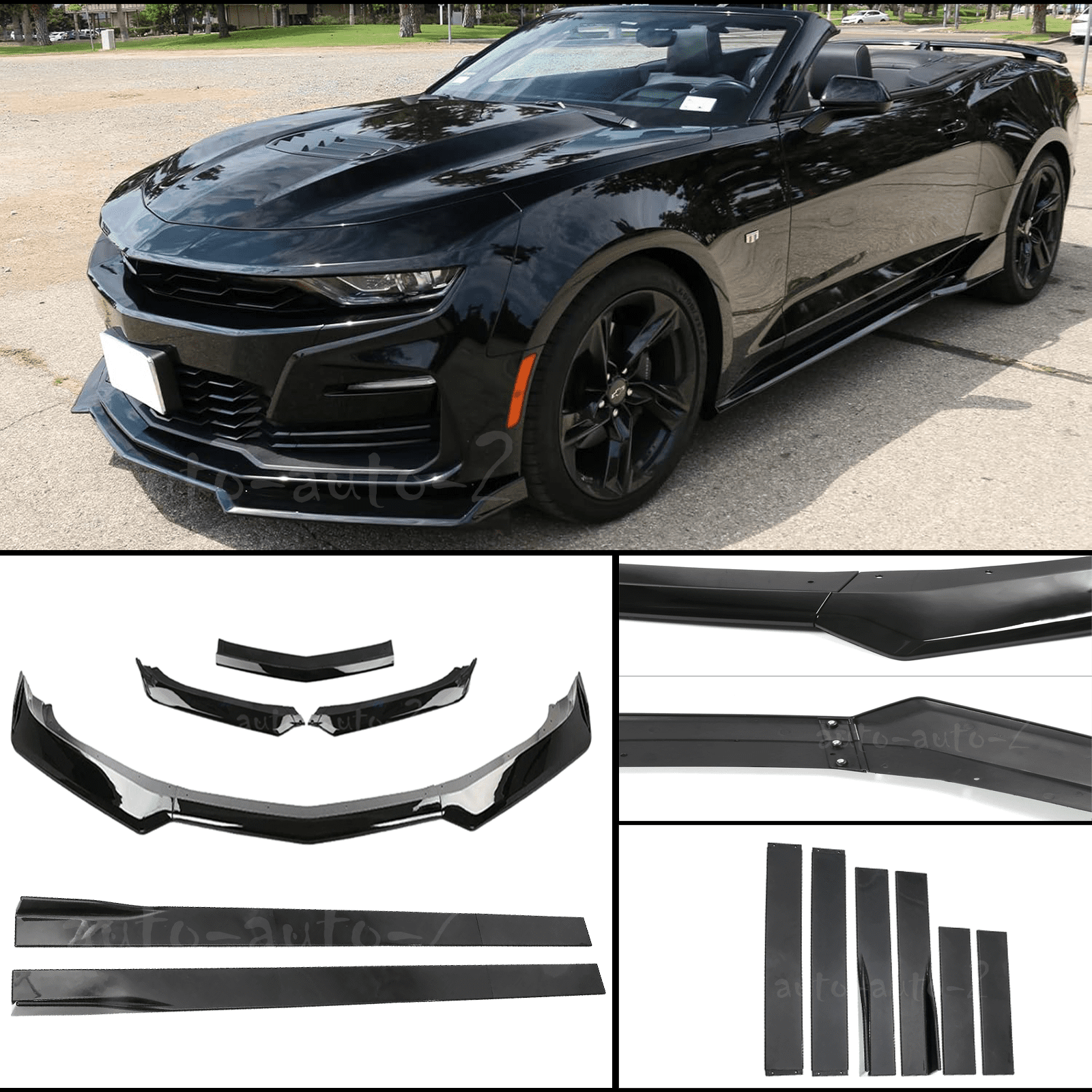 For 2016-24 Chevy Camaro 1LE Front Bumper Lip Side Skirt Body Kits