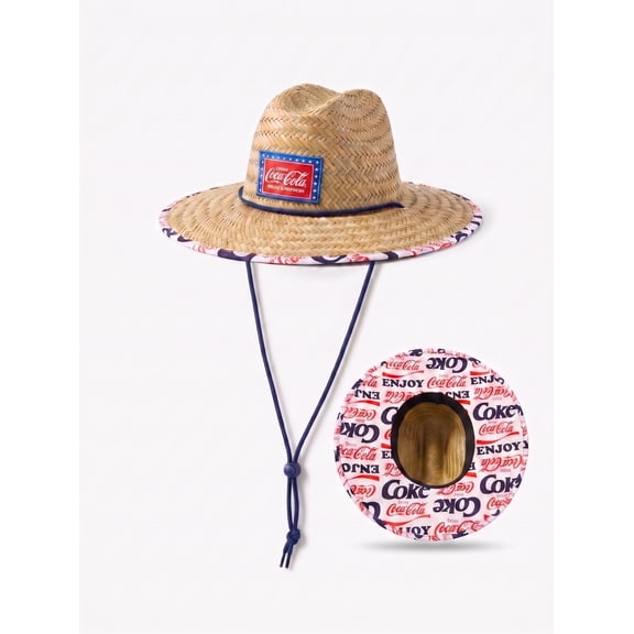 Way to Celebrate Coke Patriotic Straw Hat for Adults and Kids