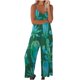 thumbnail image 2 of ICHUANYI Liquidación Moda Mujer Cami V-Cuello Sin Mangas Casual Bolsillo Suelto Impresión Mono Largo ICHUANYI WER202308231147, 2 of 7