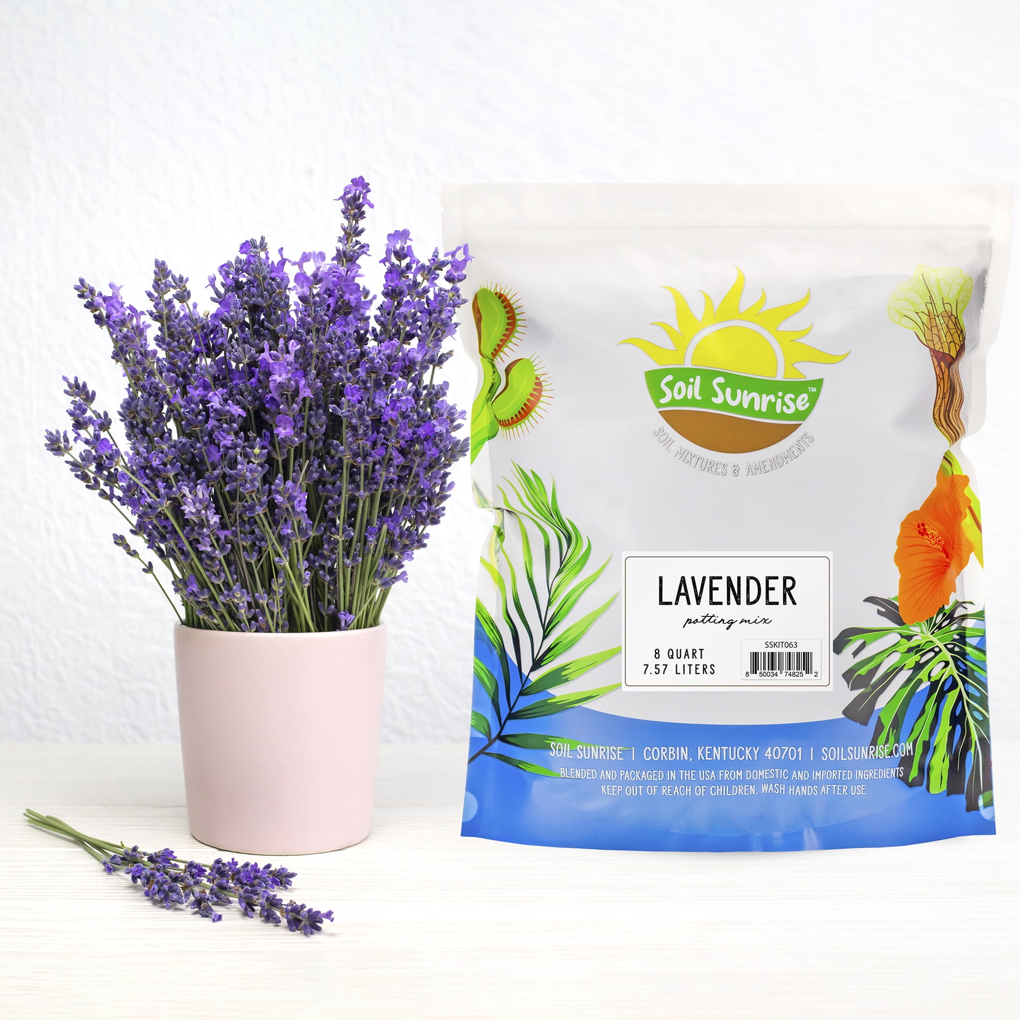 Lavender Potting Soil Mix (8 Quarts), Indoor / Outdoor Container Gardening Blend for Lavender Herb Plants