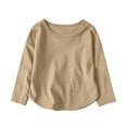 thumbnail image 3 of WAVSUF Boys Cotton Tee Soft Comfort Lightweight Long Sleeve Crew Neck Fall Casual Comfort Undershirt Yellow 10-12, 3 of 9
