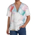 thumbnail image 7 of Lsque Cute Elephant print Men's Cuban Collar Short Sleeve Shirt Summer Beachwear Casual Button Down Fashionable Vacation Leisure Shirt-Medium, 7 of 7