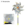 thumbnail image 1 of Reflective Pinwheels, Garden Decor With Sparkly Scare Birds And Animal Deterrent Wind Spinners For Outdoor Yard And Balcony, Easy To Install And Reusable, Silver (Pack Of 5 + 1, 1 of 2