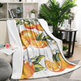thumbnail image 2 of Orange Fruits Food Flannel Blankets Plush & Cozy Bed Blanket for Winter Autumn,40x50 Inch Beautiful Bed Throw Blanket Christmas Easter, 2 of 5