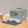 thumbnail image 7 of Dextrus Large Enclosed Cat Litter Box with Lid Drawer Type Easy to Clean,with Cushion&Litter Scoop,Gray, 7 of 7