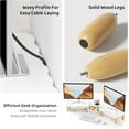 thumbnail image 6 of Dual Monitor Riser, Cookie-Shaped Adjustable Length & Swivel Angle, Wooden Desktop Organizer for 2 Monitors, Stand With Drawer for Laptop, PC, Computer, Printer, White, 6 of 11
