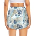 thumbnail image 2 of Lsque Algae Corals and Seashells Printed Women's Running Shorts with Liner Pockets,Elastic Quick Dry Workout Athletic Gym Yoga Shorts,Womens High Waist Shorts-Small, 2 of 9