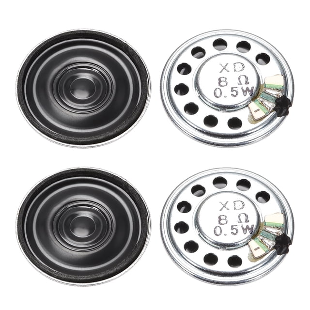0.5W 8 Ohm, Altavoz Magnético DIY de 27mm Forma Redonda Reemplazo de Altavoz para Construir Intercom 4pcs