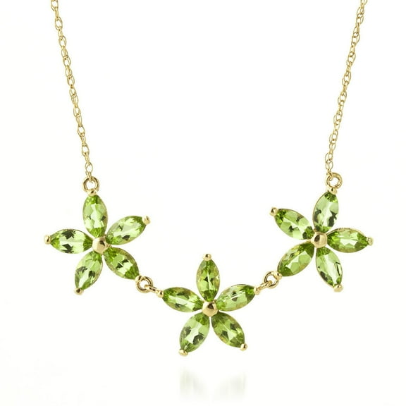 Galaxy Gold 14k 24" Yellow Gold Lei Peridot Necklace