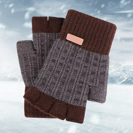 

Half Finger Knit Warm Gloves With Thick Velvet For Both Men And Women