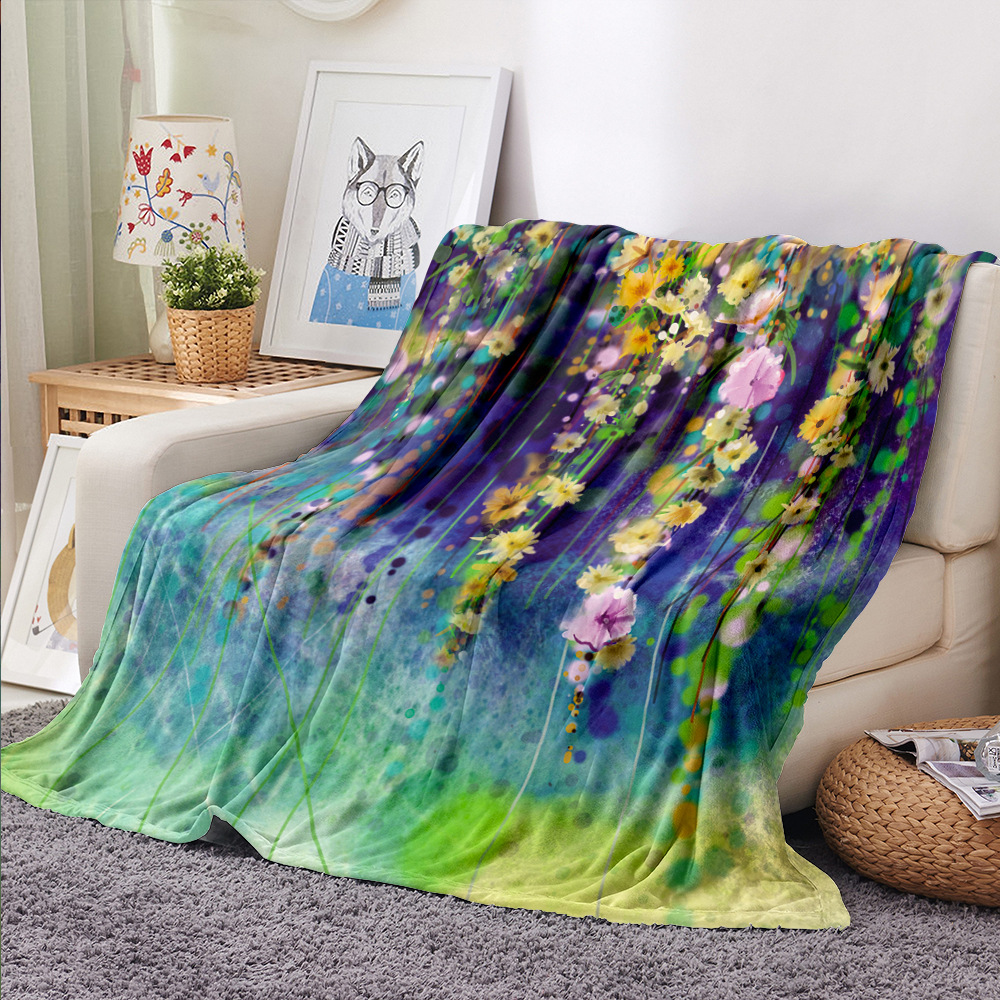 Simple Flannel Eucalyptus Blanket, Air Conditioning Blanket for Hot