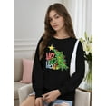 thumbnail image 4 of Woman Christmas Shirt Christmas Tree Graphic Sweatshirt Casual Long Sleeve Top, 4 of 6